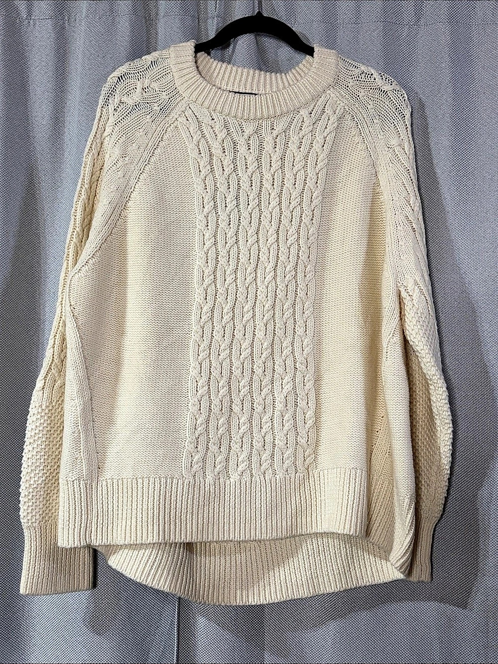 Tuckernuck Ivory Mixed Cable Charles Sweater Cable Knit Wool Sweater in Cream